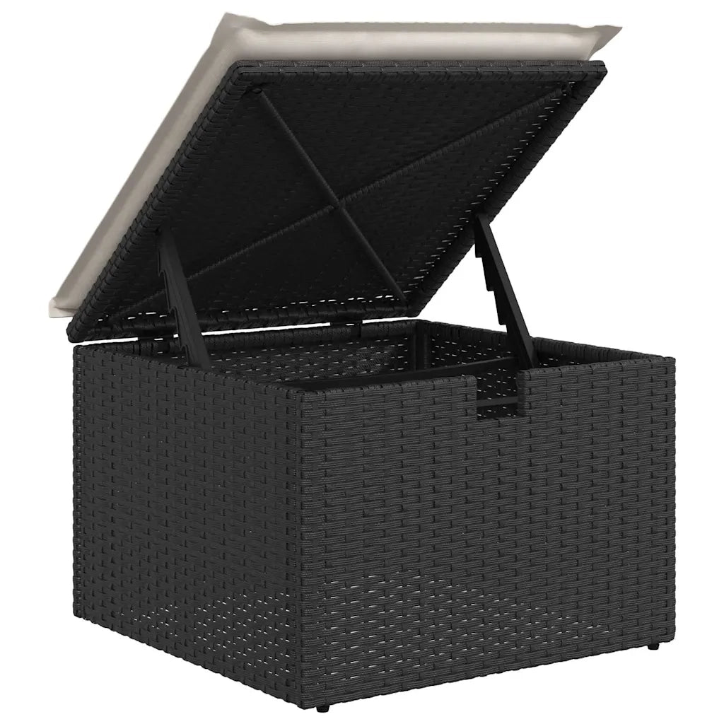 Set Divano da Giardino con cuscino 4 pcs Nero Poly Rattan 3359614