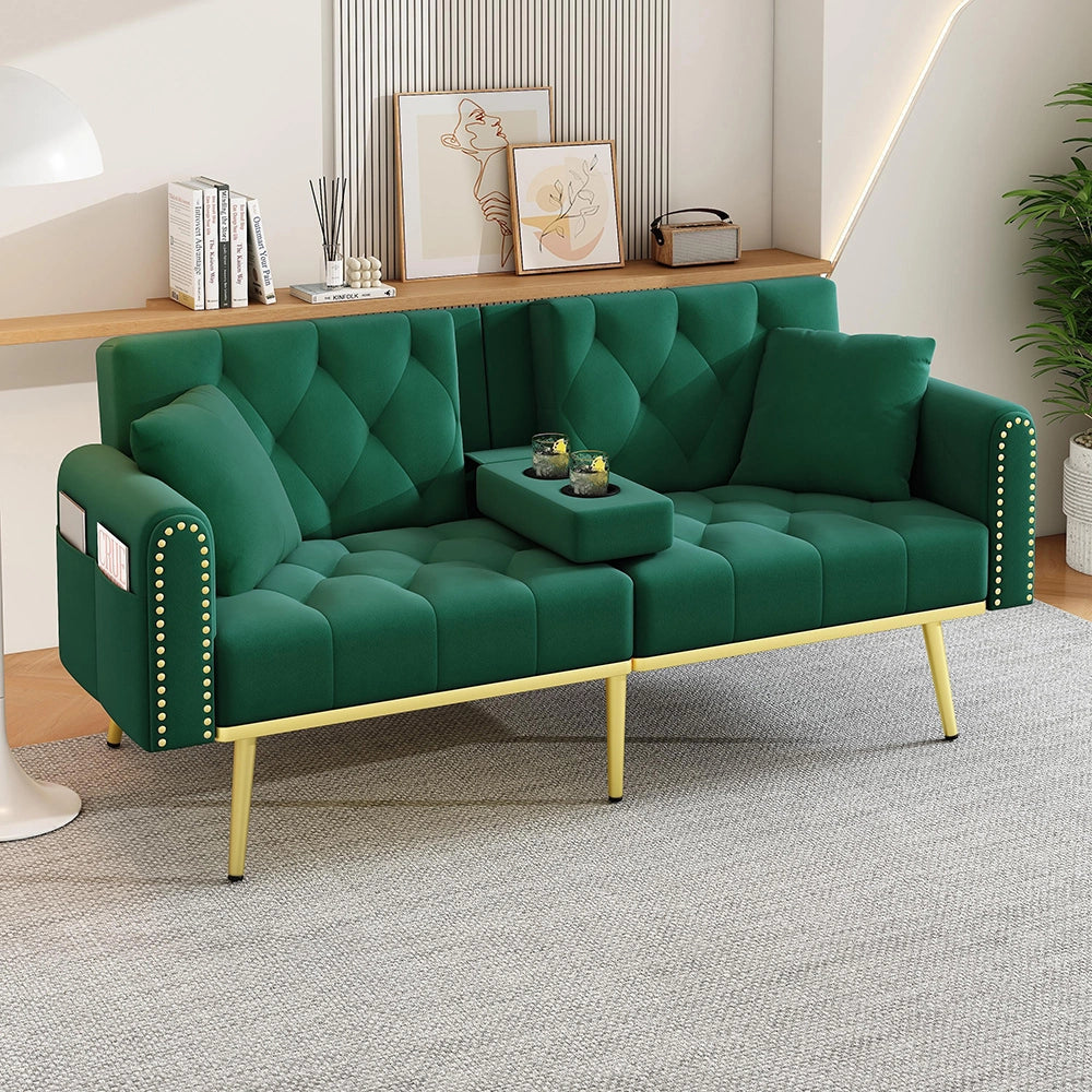 Divano letto convertibile - Xylo - Doppio, 3 livelli reclinabili, verde