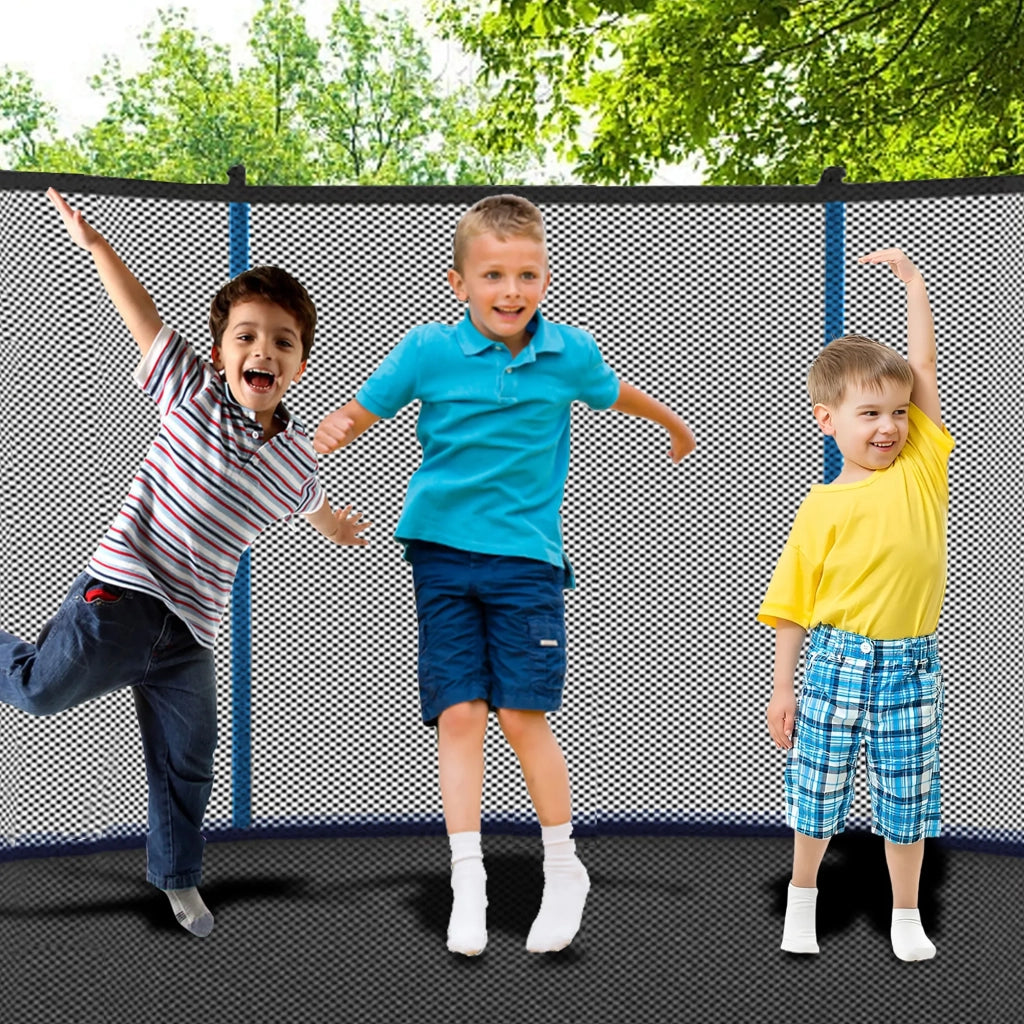 Trampolino 8FT da esterno, blu, con rete di sicurezza e scala, portata 181 kg