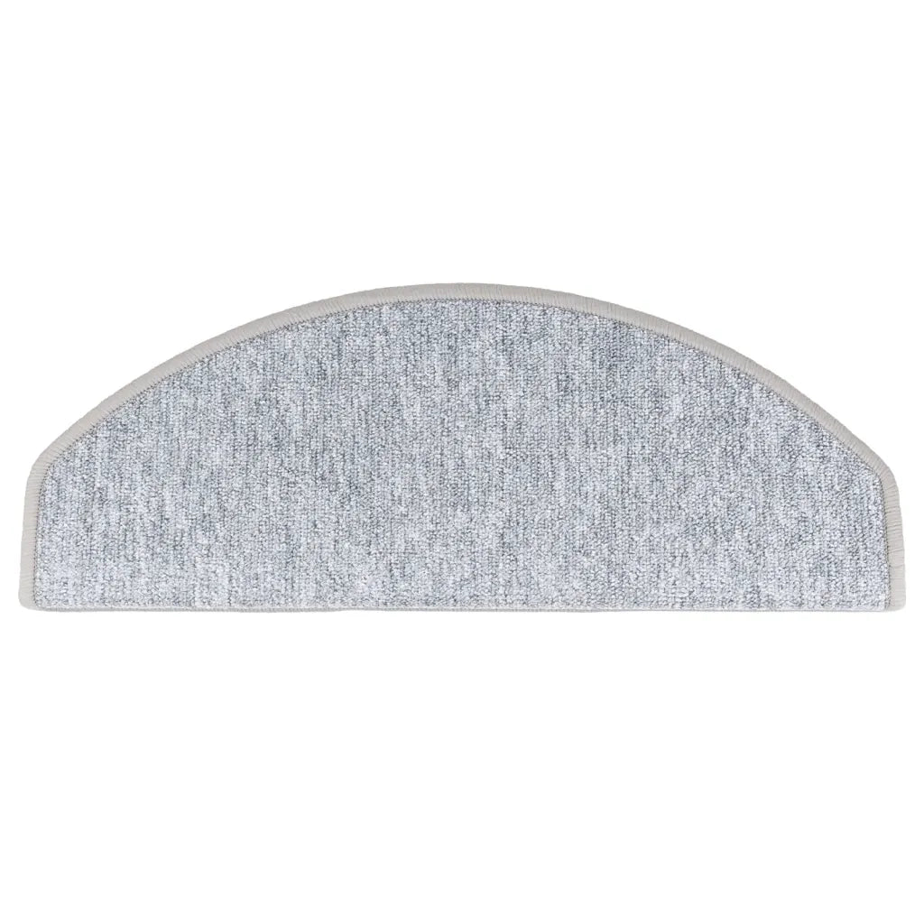 Tappetini per scale 10 pz 65x24x4 cm Grigio chiaro Semicircolari Grandi 149757