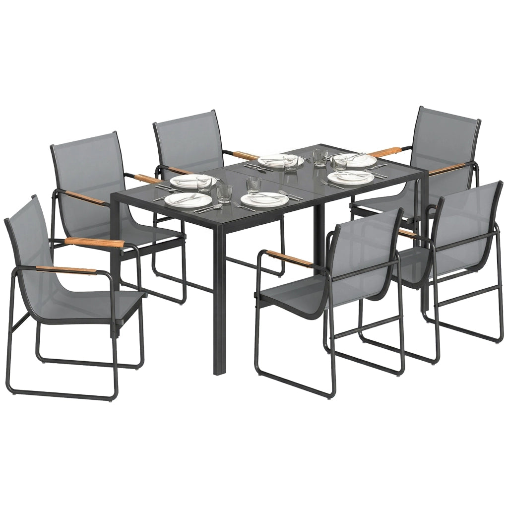Set Giardino 7 Pezzi per 6 Persone ¨C Minimal ¨C Grigio