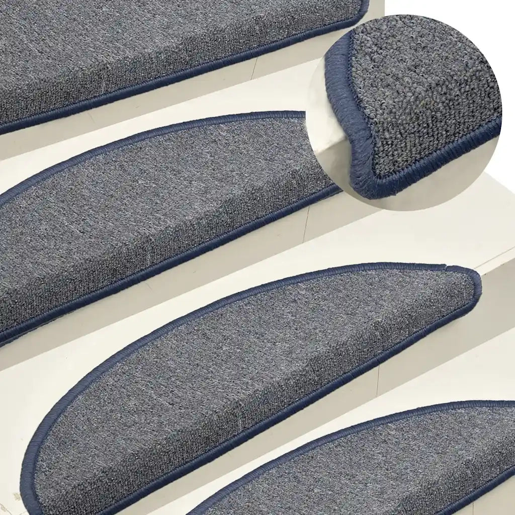 Tappetini per scale 30 pz 56x17x3 cm grigio chiaro e blu 3365748