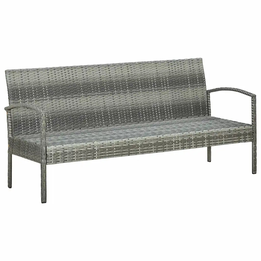 Set Divani da Giardino 5pz con Cuscini in Polyrattan Grigio 45790