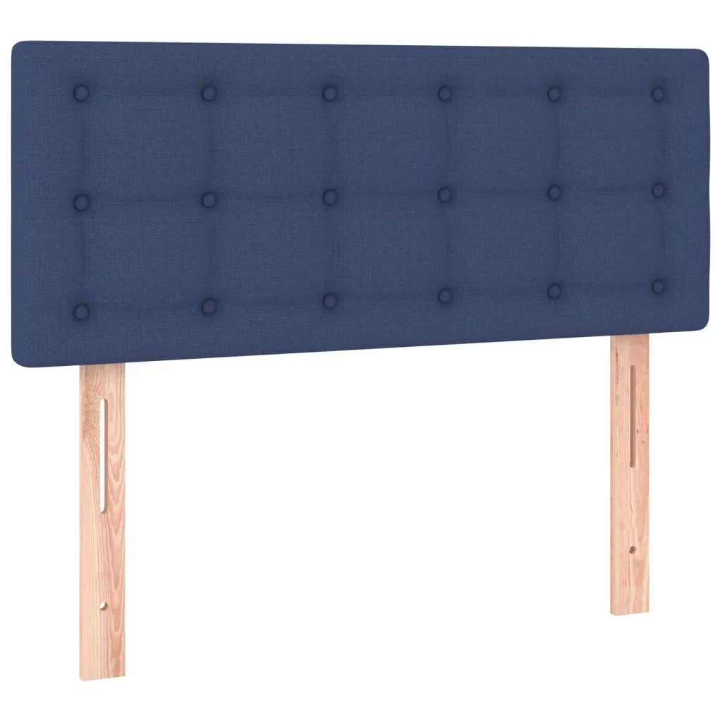 Letto a Molle con Materasso e LED Blu 90x190 cm in Tessuto