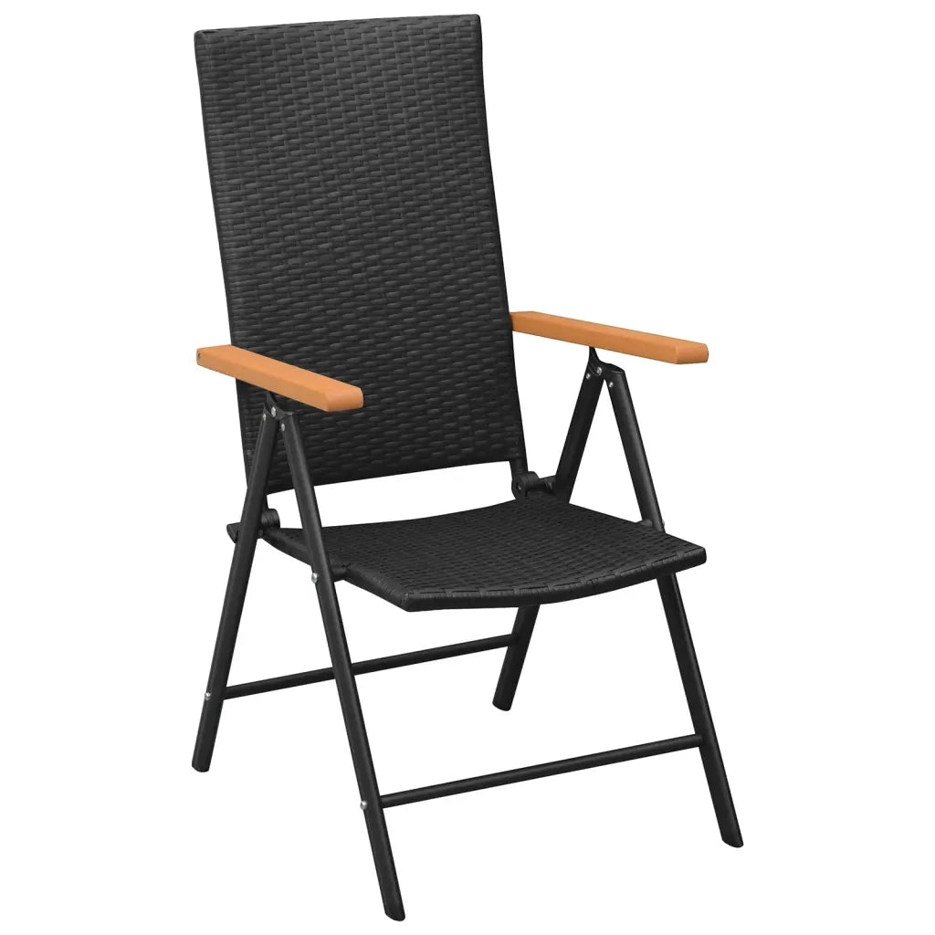 Set da Pranzo da Giardino 7 pz Nero e Marrone in Polyrattan 3156521