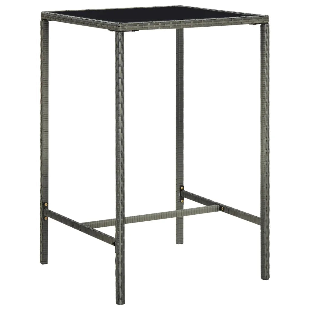 Set da Bar da Giardino 5 pz con Cuscini in Polyrattan Grigio 3064831