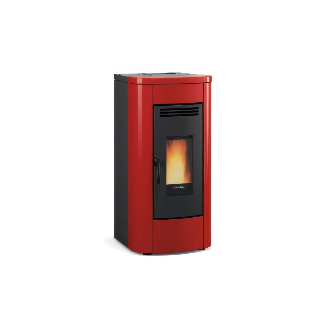 Stufa a Pellet Ventilata Extraflame Klaudia 5.0 Bordeaux 8 kW con Top in Maiolica