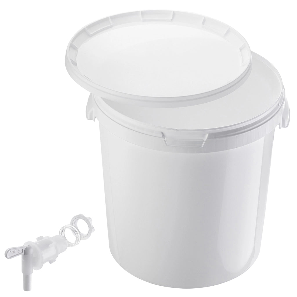 Contenitore di fermentazione KADAX da 33 litri, secchiello per vino, liquori e birra, con coperchio e rubinetto.