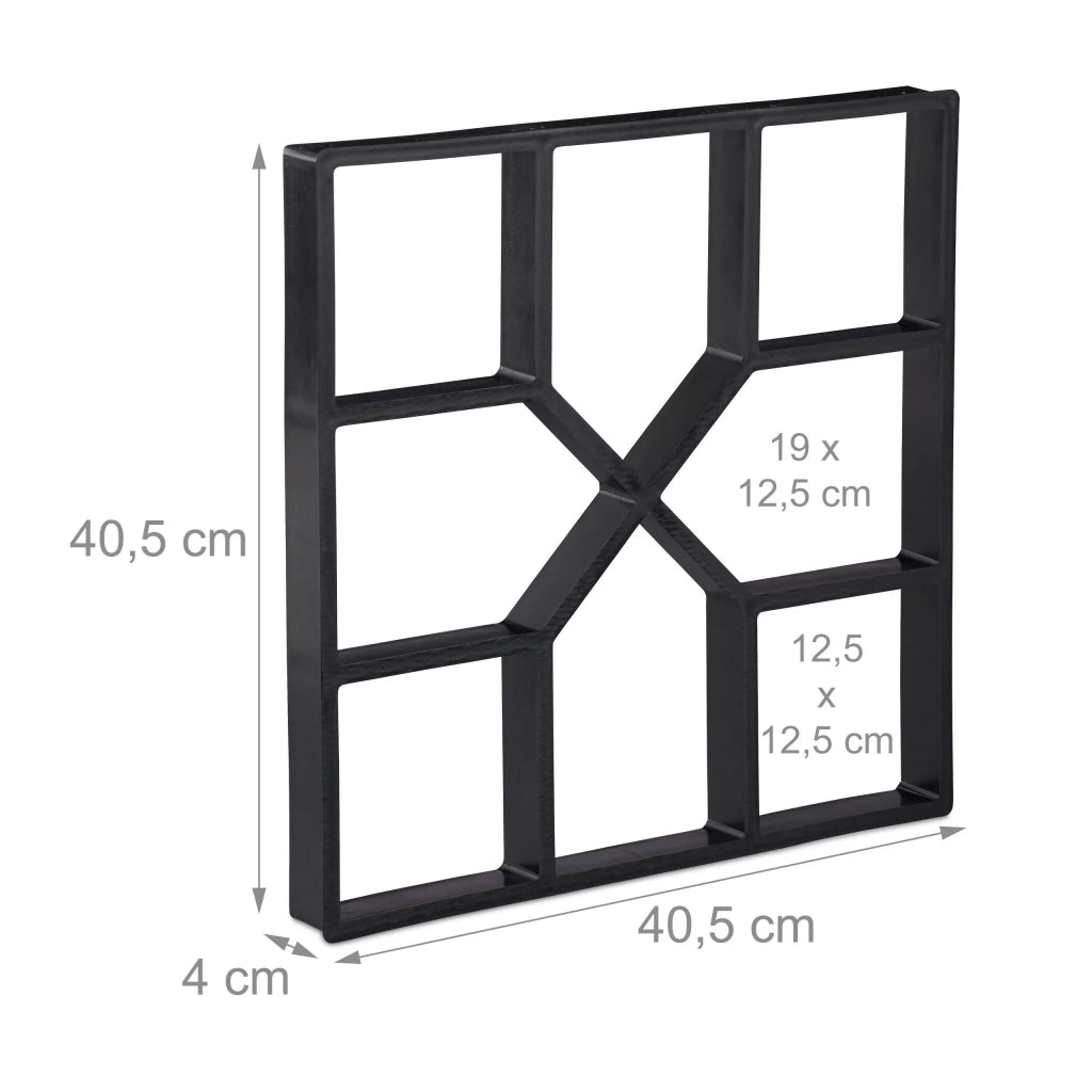 Stampo in calcestruzzo per lastre da giardino riutilizzabili 40 x 40 x 4 cm per arredo esterno in plastica grigia 13_0011691