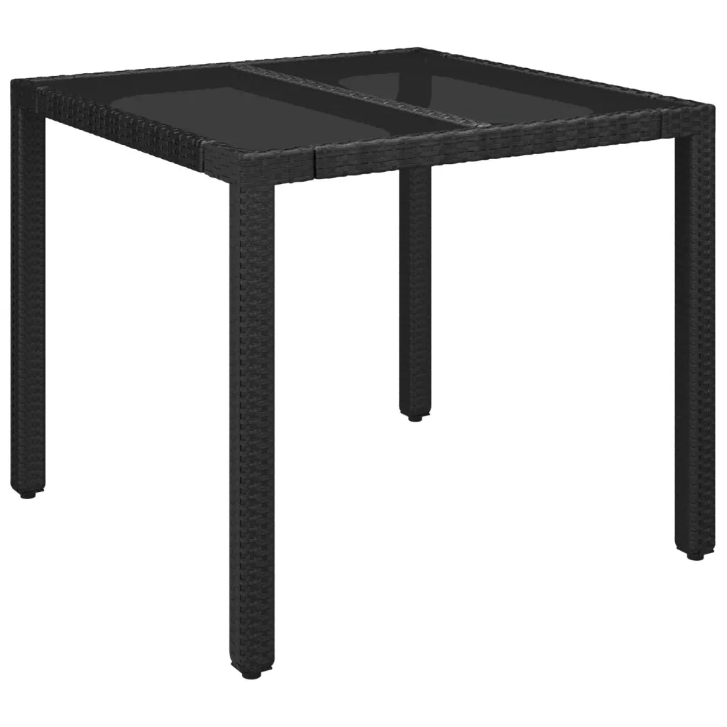 Set da Pranzo da Giardino 5 pz Nero con Cuscini in Polyrattan 3212627
