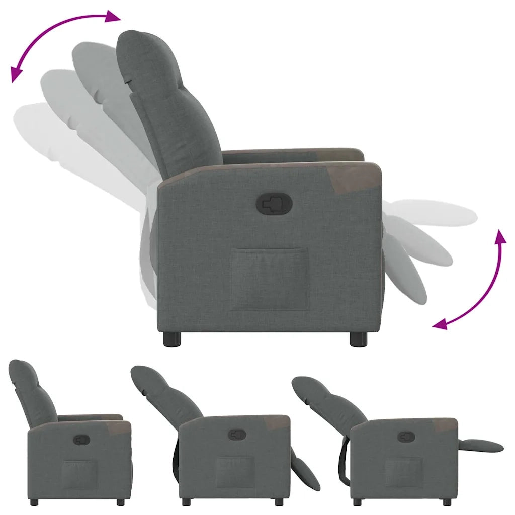 Poltrona Reclinabile in Tessuto Grigio Scuro 4104840
