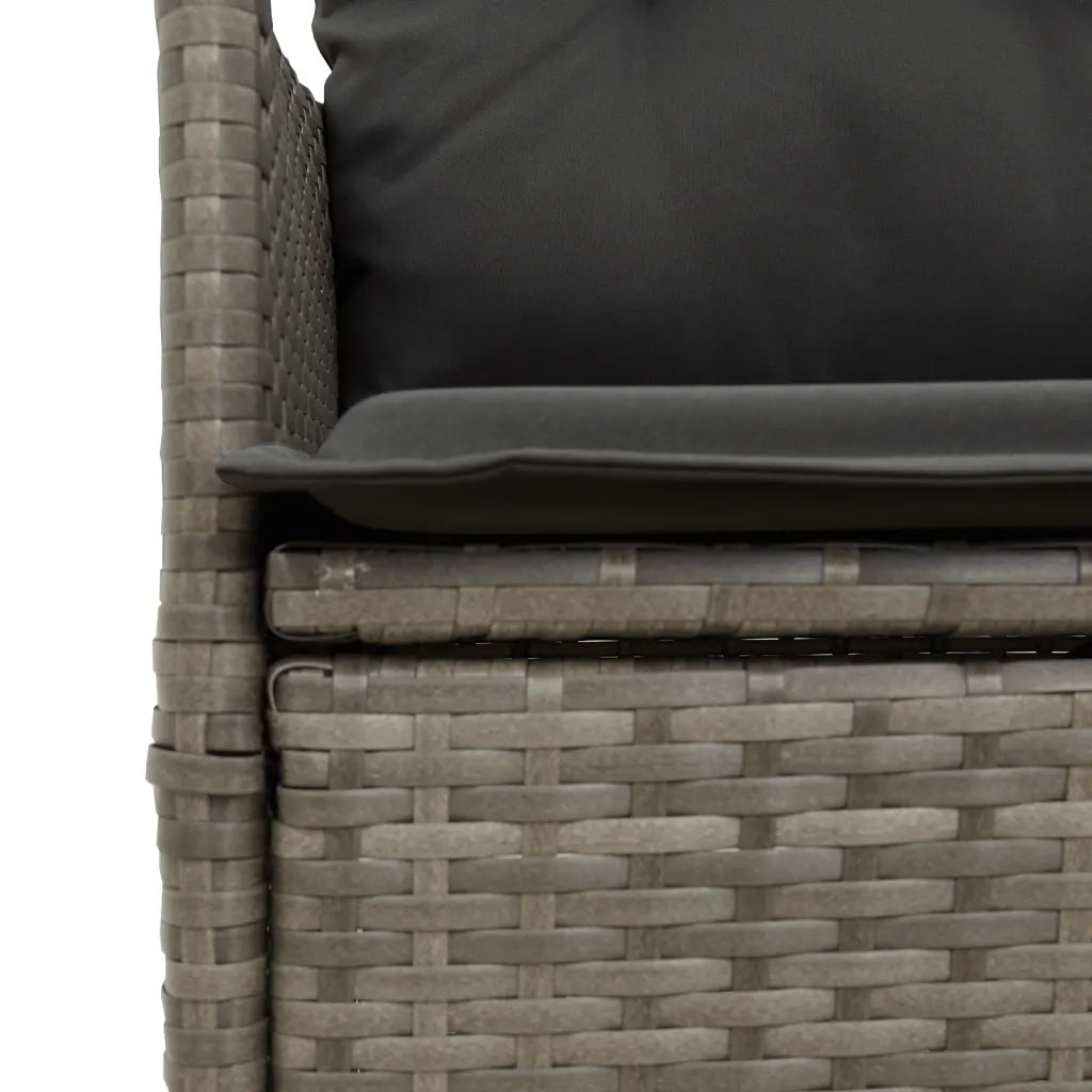 Set Bistrò da Giardino 9 pz con Cuscini in Polyrattan Grigio 3277237