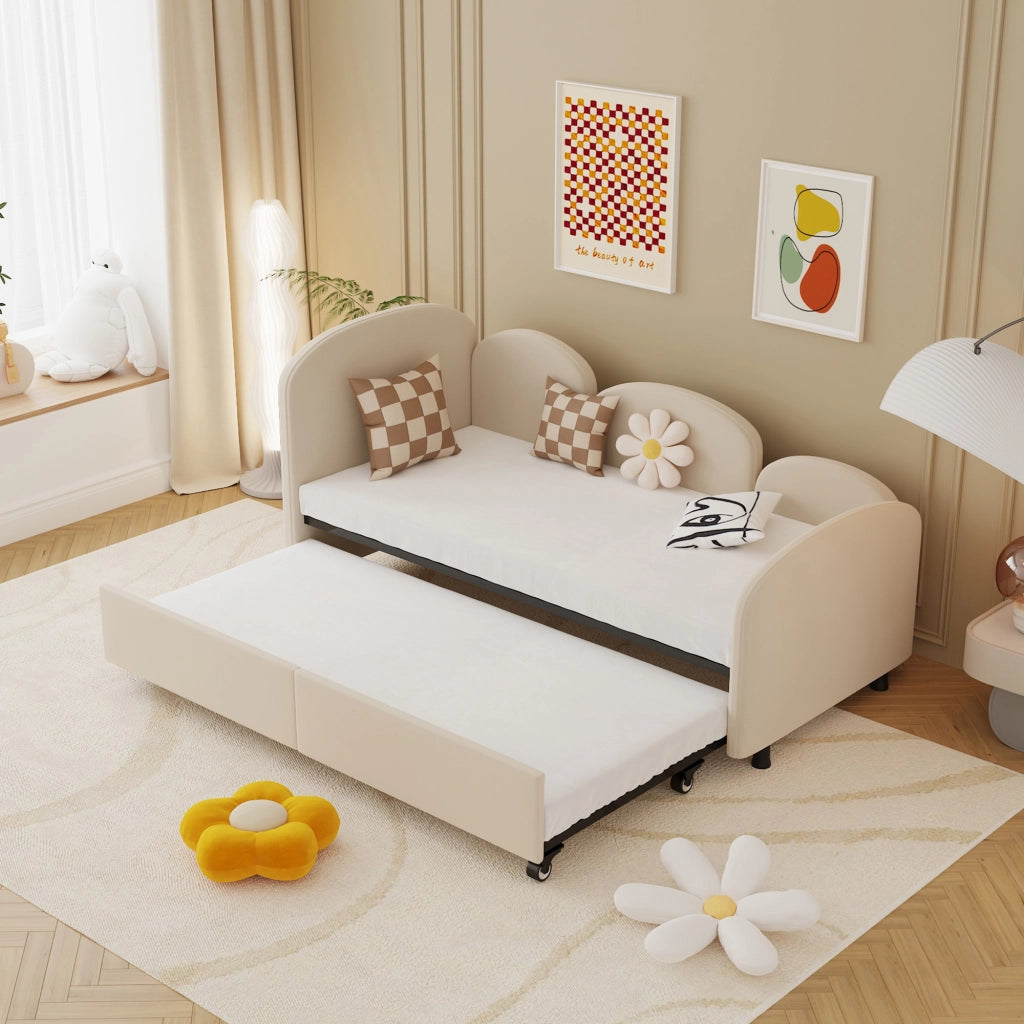 Daybed in velluto con cassetti, 90x200 cm
