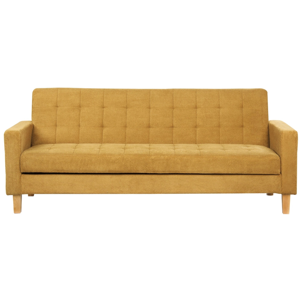 Divano letto in tessuto giallo 3 posti imbottito Trapuntato Click Clack
