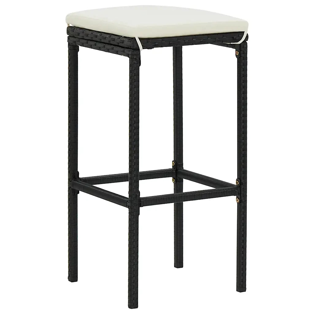 Set da Bar da Giardino 7 pz con Cuscini Nero 3067966