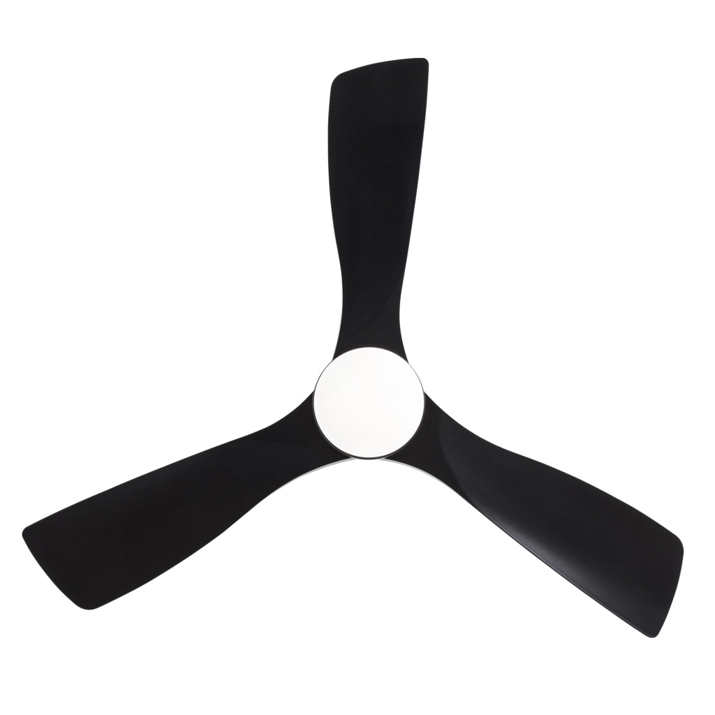 Ventilatore da soffitto da 42 pollici con luce LED e telecomando, 3 pale in ABS nero, motore DC reversibile