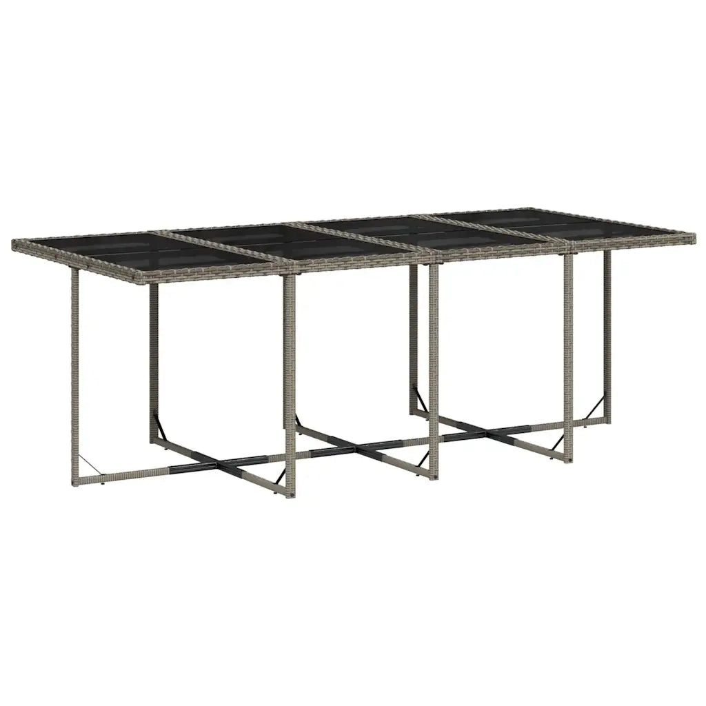 Set da Pranzo da Giardino 9 pz con Cuscini in Polyrattan Grigio 3211640