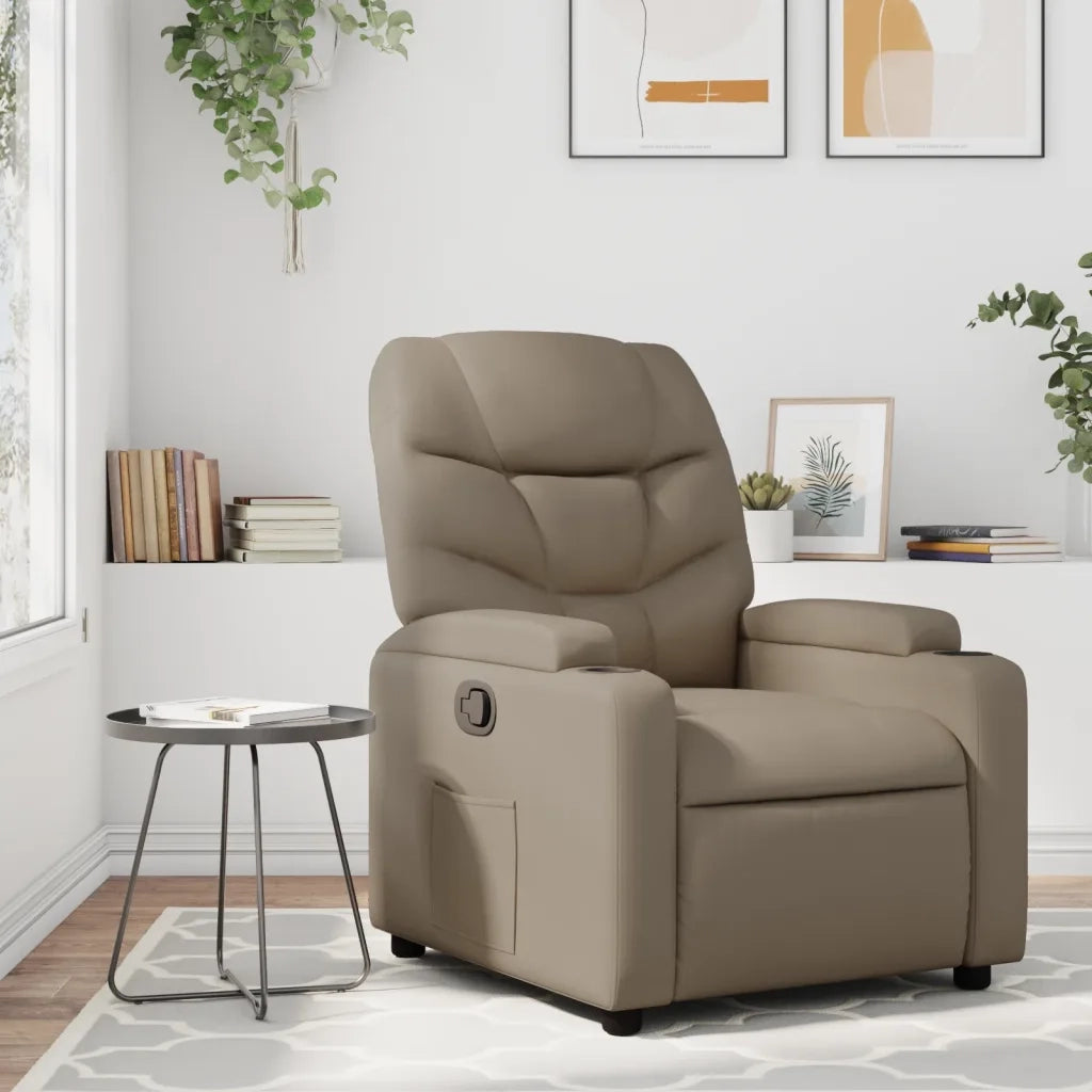 Poltrona Reclinabile Cappuccino in Similpelle 372471