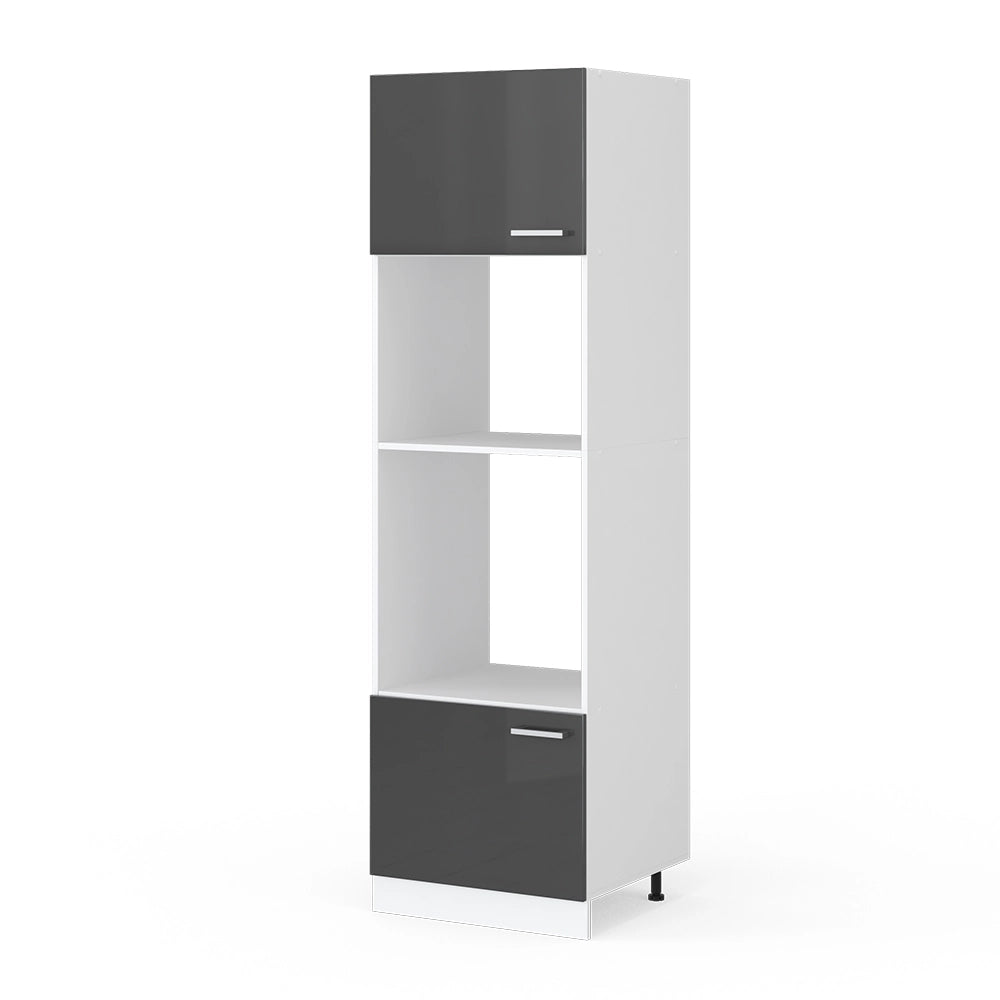 Mobile cucina microonde R-Line Antracite lucido/Bianco 60 cm Vicco