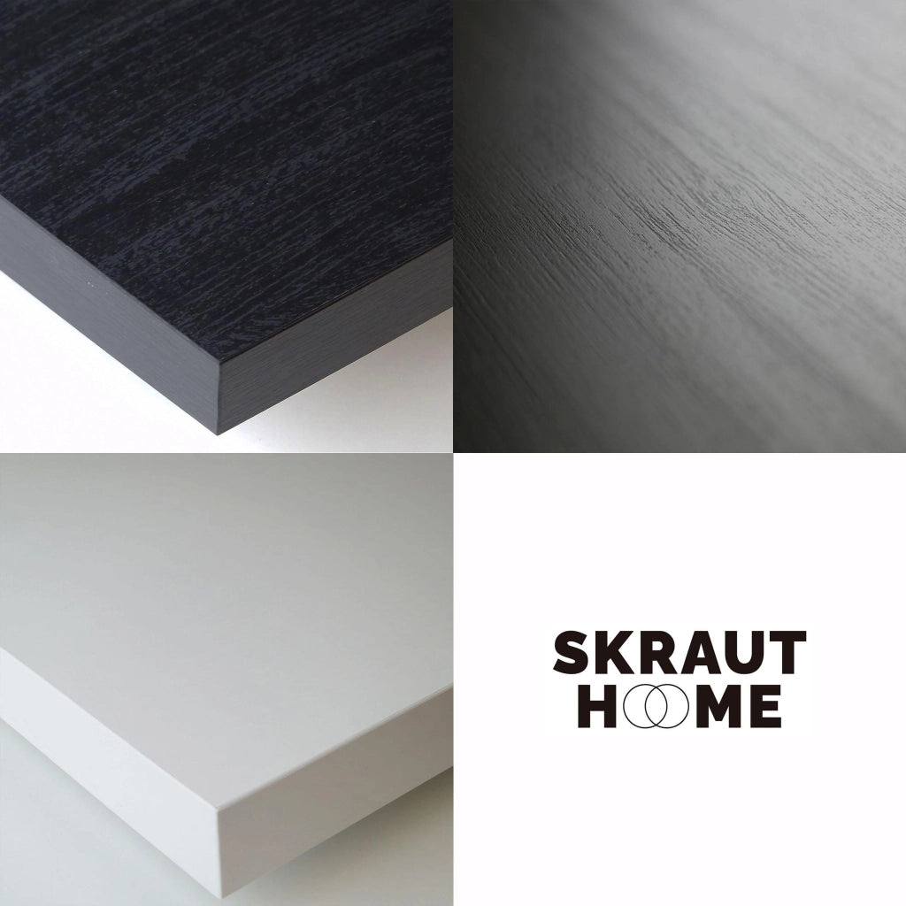 Consolle allungabile, 140x90x73cm, Per 6 persone, Gambe in legno, Bianco e nero RF3123