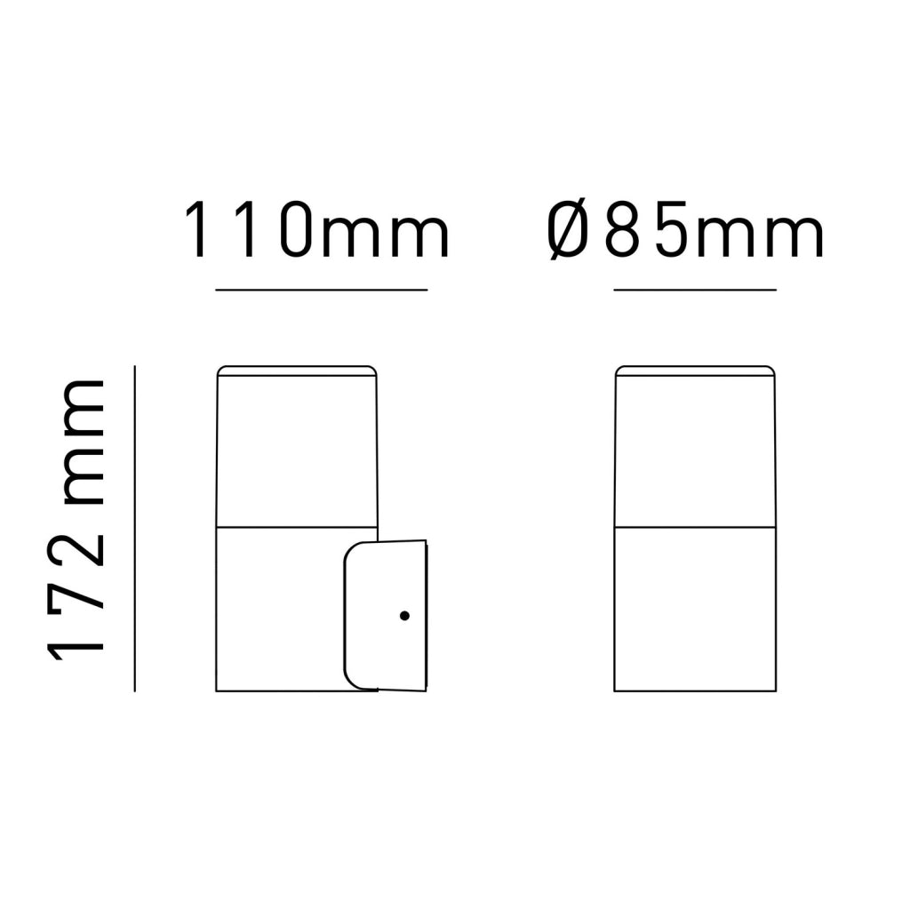 Applique led da parete colore antracite mod. Cadice