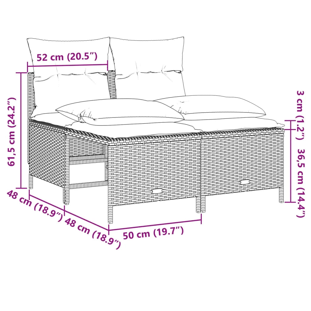Set Divano da Giardino 5 pz con Cuscini Beige in Polyrattan 3261525