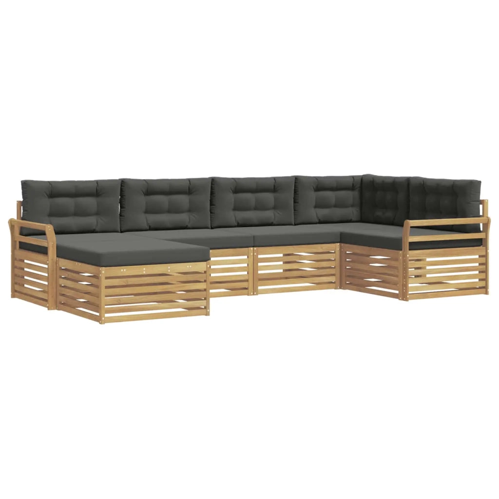 Set di divani da esterno 6 pz Bianco e Antracite Poliestere 3390767