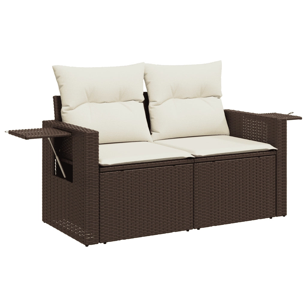 Set Divano da Giardino 4 pz con Cuscini Marrone in Polyrattan 3252450