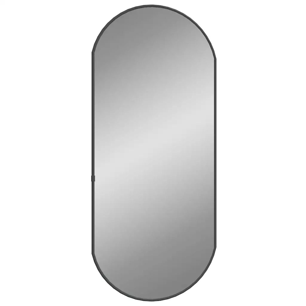 Specchio da Parete Nero 70x30 cm Ovale 348205