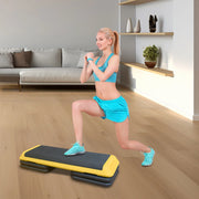 Piattaforma step aerobica ¨C Minimal ¨C 110cm, altezza regolabile, 4 supporti, gialla