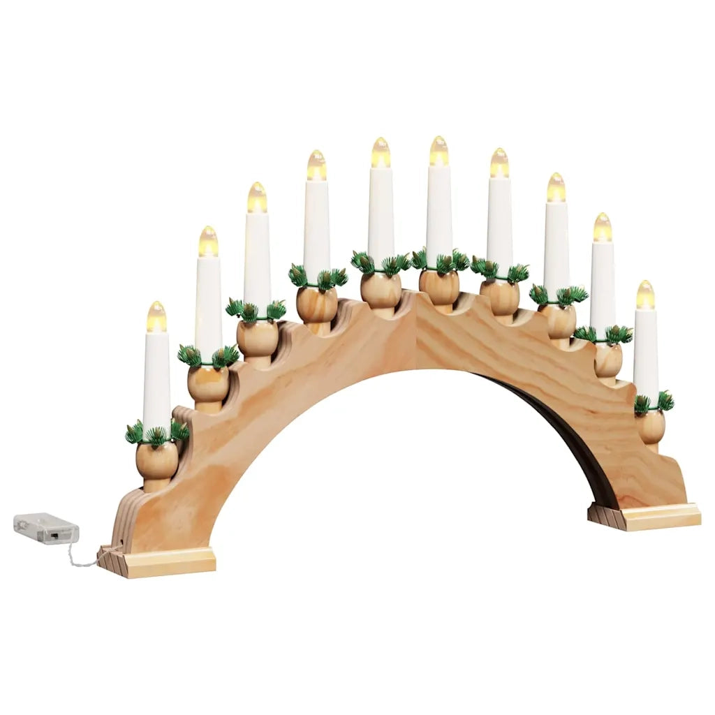 Arco di Candele di Natale con 10 Candele LED-Decorazioni natalizie Marrone