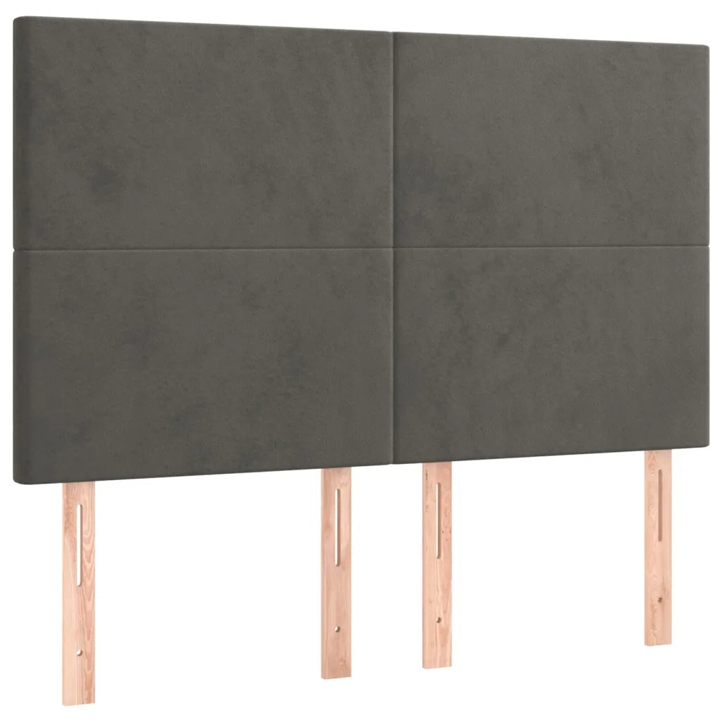 Letto a Molle con Materasso e LED Grigio Scuro 140x200 cm