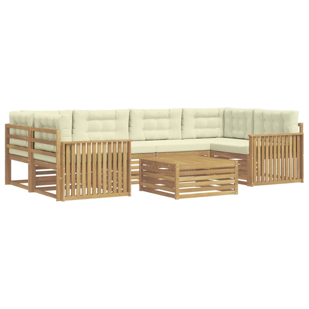 Set di divani da esterno 7 pz Bianco e Crema 3390120