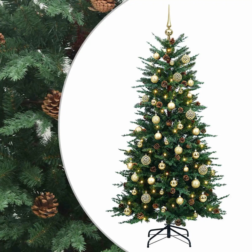 Albero di Natale Artificiale con Rami Pieghevoli 150 cm 150 LED 3465714