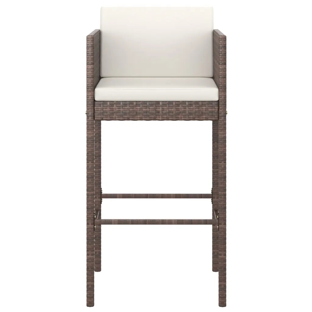 Set da Bar da Giardino 5 pz con Cuscini in Polyrattan Marrone 3094774