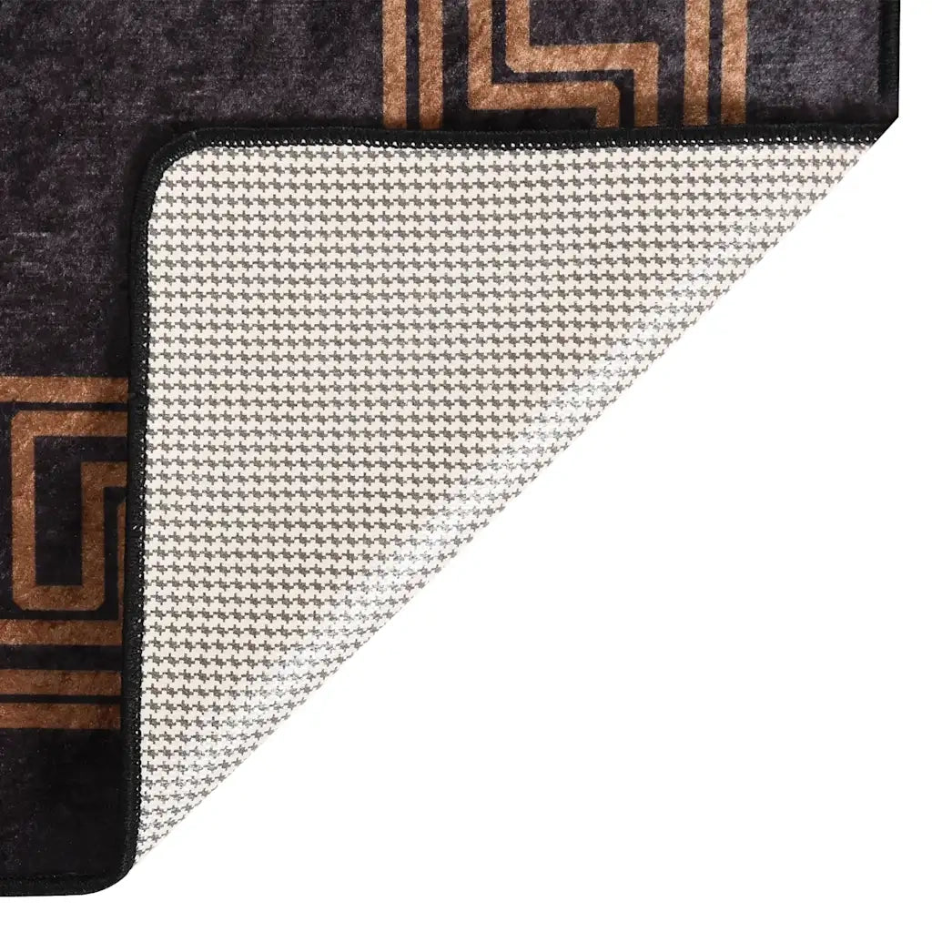 Tappeto Lavabile 80x300 cm Nero e Oro 337929