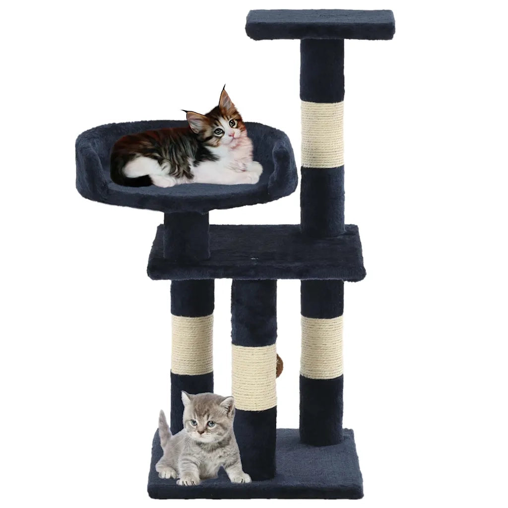Albero per Gatti con Tiragraffi in Sisal 65 cm Blu 170611