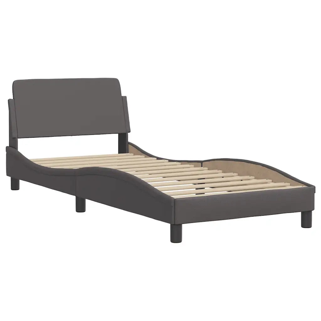Letto con Materasso Hvar Grgio 90x200 cm in Similpelle 3208699