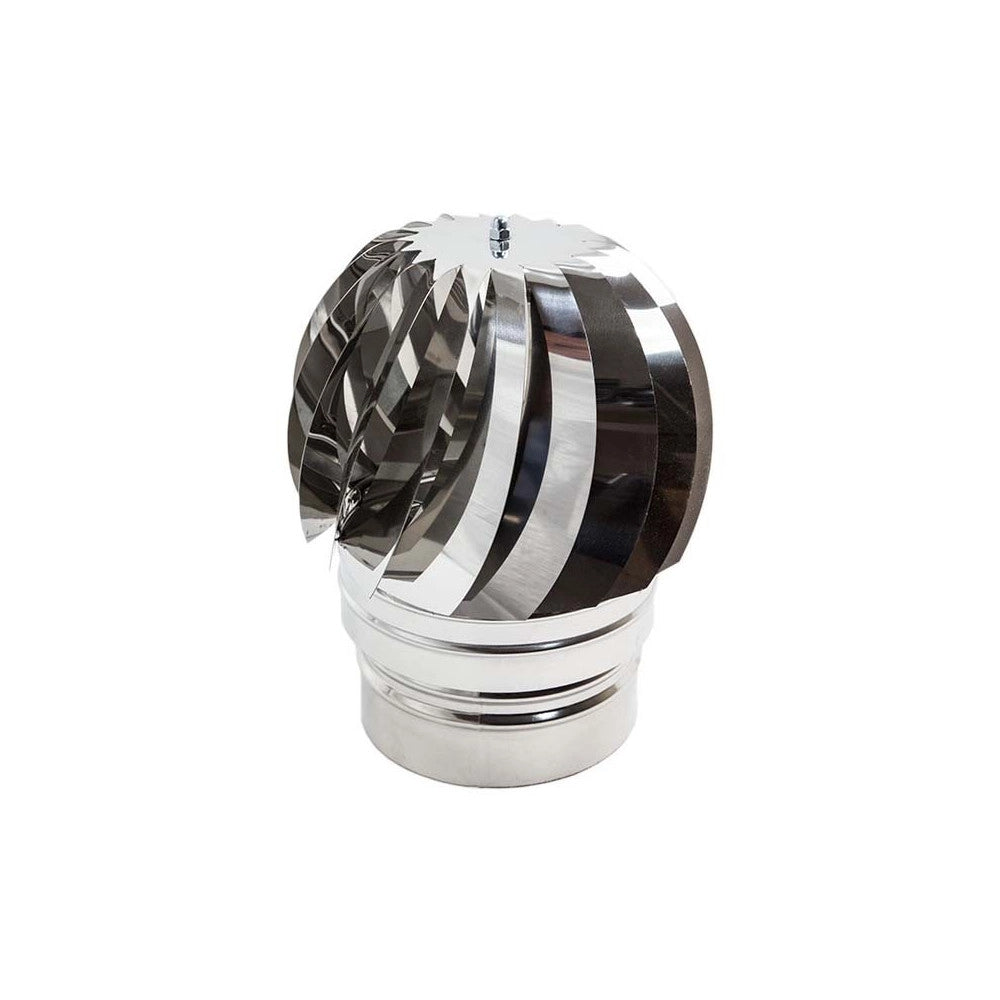 Fumaiolo da 250mm tipo radiante eolico inox aisi 304 base tonda innesto m maschio