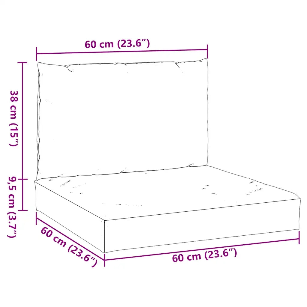 Cuscini per Pallet 2 pz Neri in Tessuto Oxford 361761