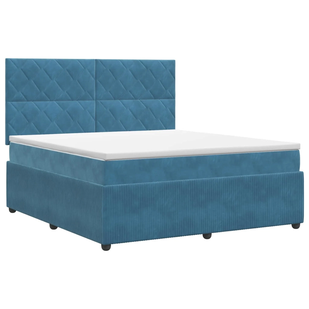 Letto box spring con materasso Blu 140 x 200 cm Velluto 3454629