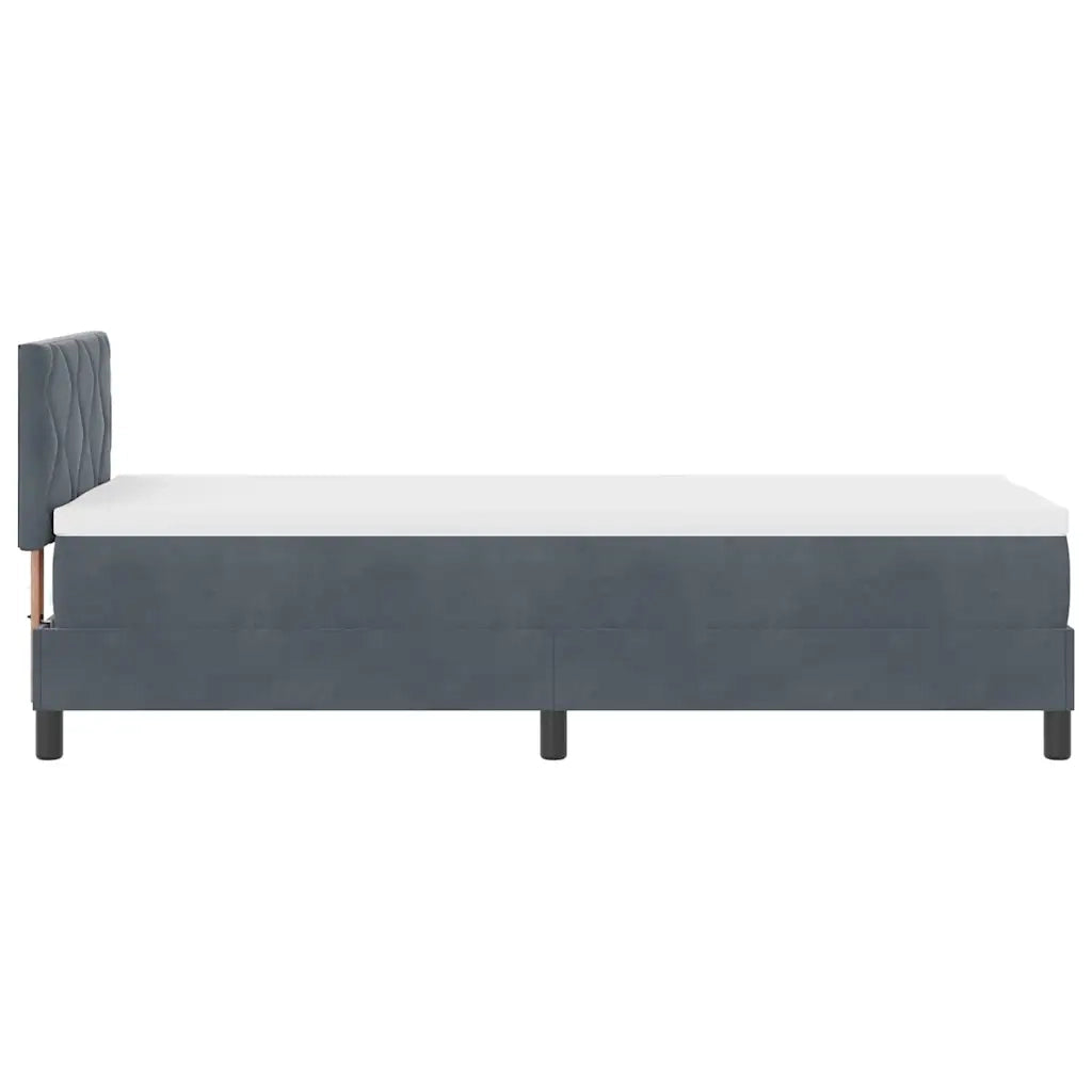 Letto a molle con materasso Grigio scuro 80 x 200 cm Velluto 3339201
