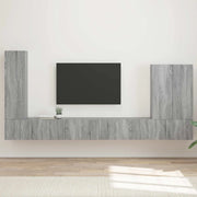 Set di Mobiletto da TV a Parete 6 pcs Grigio Sonoma 3408958