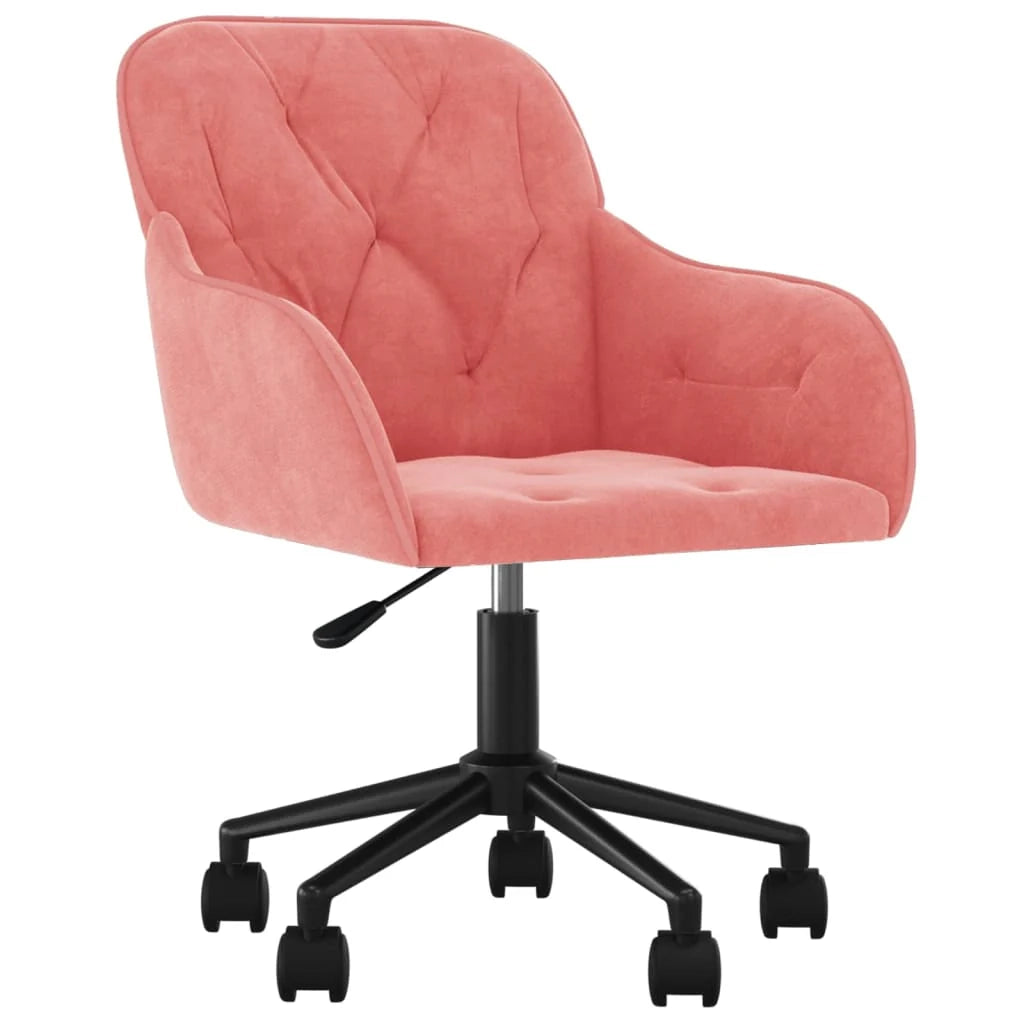 Sedia girevole da ufficio/sedia da studio/sedia per computer in velluto rosa 02_0024171