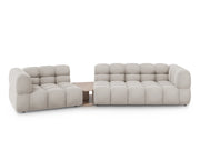 Cosmopolitan Design - Divano modulare sinistro "Sky" 3 posti in velluto beige chiaro 