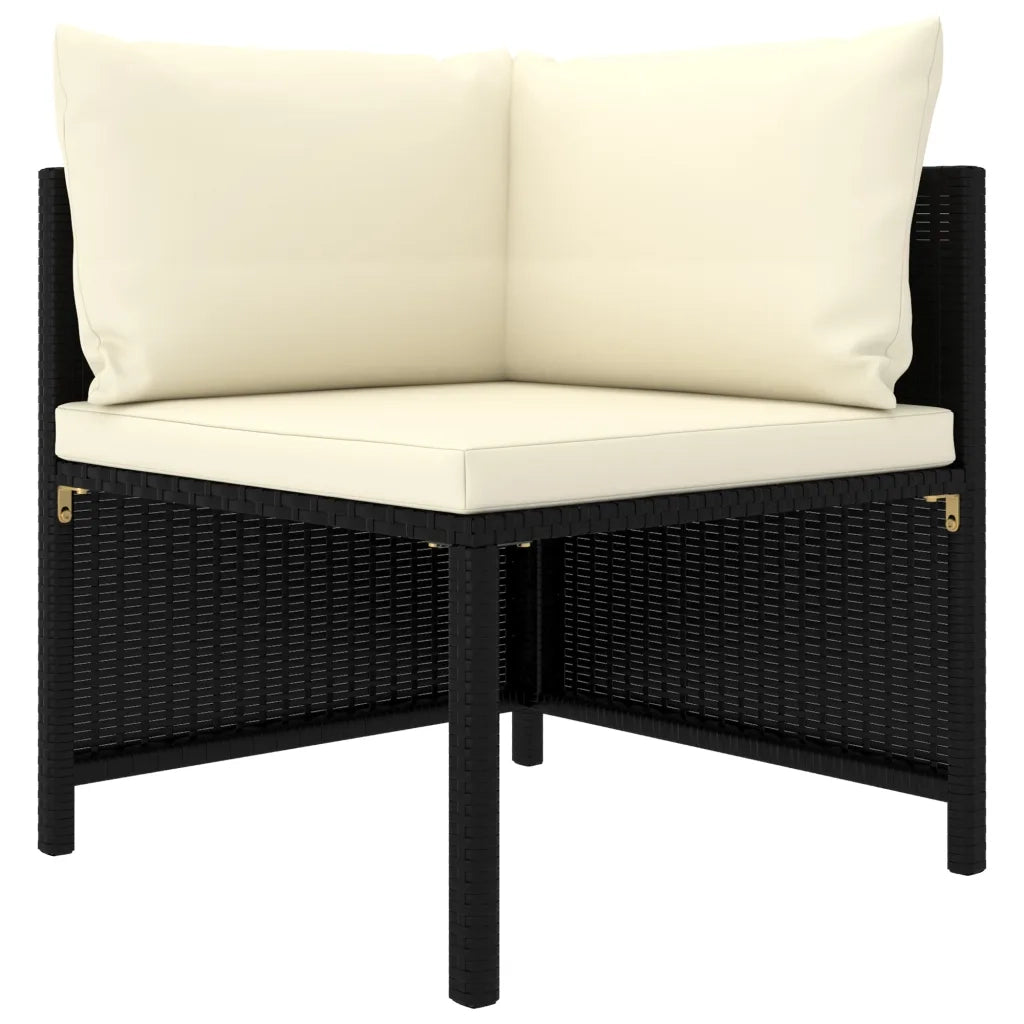 Set Divani da Giardino 10 pz con Cuscini in Polyrattan Nero 3059801