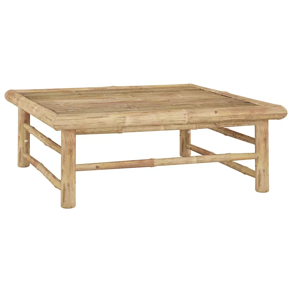 Set Salotto da Giardino 6pz con Cuscini Bianco Crema in Bambù 3058195