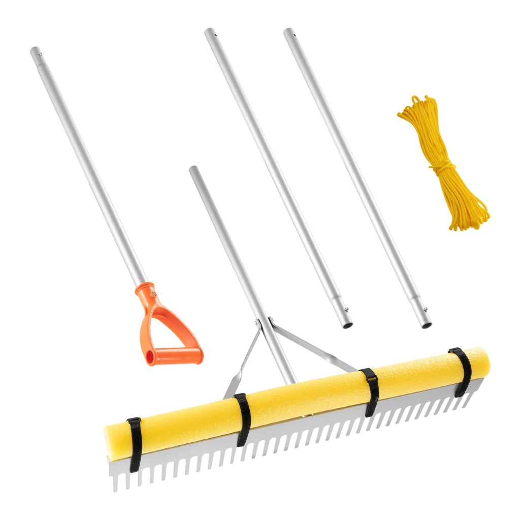 Rastrello da Giardino in Alluminio 914 mm con Manico 2590 mm Robusto per Terreno e Giardinaggio LVPA36-102