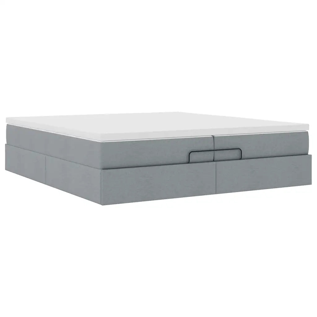 Struttura Letto Pouf con Materassi 200x200 cm in Tessuto