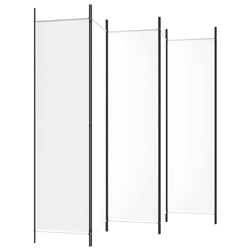 Divisorio a 6 Pannelli Bianco 300x200 cm Tessuto 350190